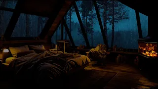 Cozy Forest Living Room Ambience with Soothing Waterfall - Rain Sounds For Meditation, Deep Sleep