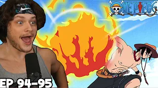 ACE IS INSANE!! || ACE AND LUFFY REUNITE!! || One Piece Episode 94-95 Reaction