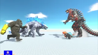 Kong Glove Beast and Shimo rescue 3 small Godzilla away from Mechagodzilla's capture