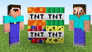 NOOB AND PRO BLOWING UP NEW SUPER TNT in Minecraft Like Maizen Mikey And JJ ( Cash and Nico )