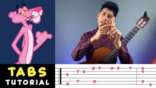 How to play THE PINK PANTHER on Classical Guitar - TABS + LESSON