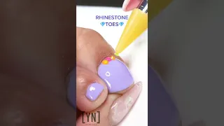 Quick Nail Tips: THE BEST WAY to Attach Rhinestones to Toe Nails - #shorts
