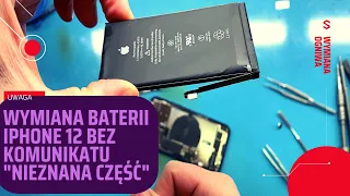 Wymiana baterii iPhone 12 bez "nieznana część" / iPhone 12 without Non-Genuine Battery Warning