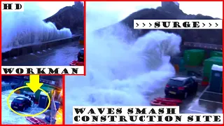 Huge Storm Wave Smashes Ilfracombe Building Site