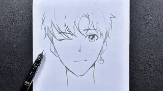 Easy anime drawing | how to draw anime boy easy step-by-step