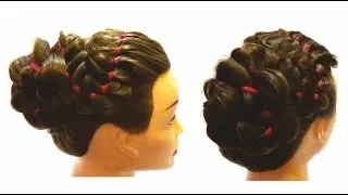 Коса.Прическа с плетением на Новый год.Hairstyle with weave for New Year