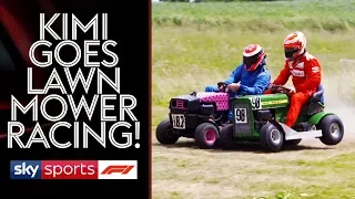 Kimi Räikkönen goes lawnmower racing!