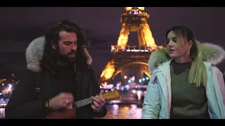 Easy on me - Adele// DAUDIA (acoustic duet version with ukulele) at Tour Eiffel