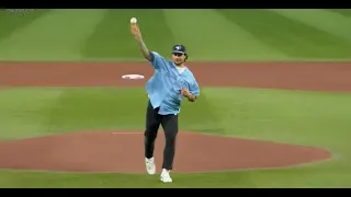 LEAFS Matthews THROWS First Pitch Toronto Blue Jays Game