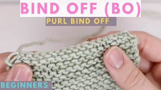 Beginner Purl Bind Off (BO) - Standard Purl Cast Off