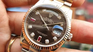 [Rolex 1 tỷ] Rolex Day Date President Everose Gold Chocolate Dial 36mm 118235 | ICS Authentic