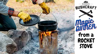 Rocket stove (Swedish Torch Fire) - Jet Wood Log - bushcraft fire