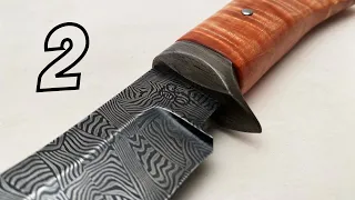 Simple mosaic pattern damascus knife build