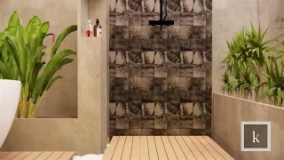 Tropical Semi-Outdoor Bathroom (Enscape Rendering Animation)