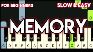 BARRY MANILOW - MEMORY | SLOW & EASY PIANO TUTORIAL