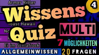 Wissensquiz Multi 4 Allgemeinwissen mit 20 wissenswerten Quiz-Fragen Multiple Choice - Deutsch