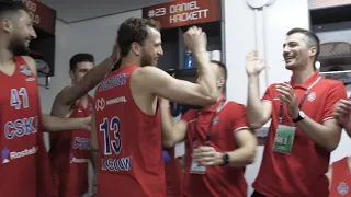 CSKA locker room after win against Real Madrid / Раздевалка ЦСКА после победы над «Реал Мадридом»