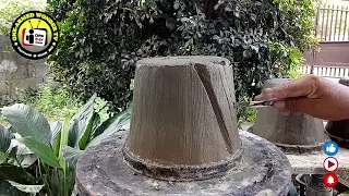 HOW TO MAKE CEMENT POT / SIMPLE BUT UNIQUE DIY FLOWER POT / AMAZING DIY CEMENT IDEAS - CONCRETE POT