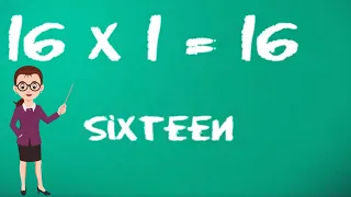 Learn Multiplication - Table of Sixteen 16 x 1 = 16 - 16 Times Tables | Kidstart tv