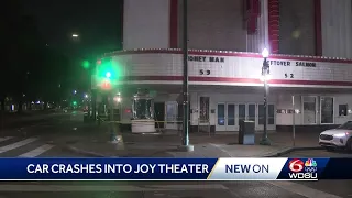 Joy Theater damaged in car crash