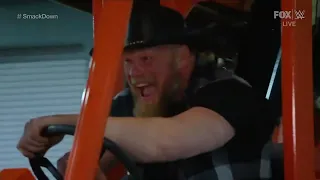 Brock Lesnar turns up with a forklift and attacks Roman Reigns backstage [18/03/22]