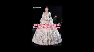 Deluxe White Rococo Marie Antoinette Dress Women Masquerade Party Ball Gown free Customized