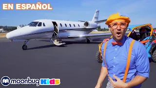 Blippi explora un avión privado | Aprende con Blippi |@BlippiEspanol  Moonbug Kids Parque de Juegos