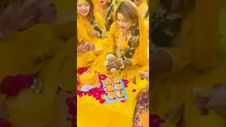 Haldi ceremony | Mehendi ceremony | haldi rasam bride wedding video #haldi #shorts #rasam #wedding