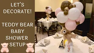 Pink and White Teddy Bear Baby Shower Decorations