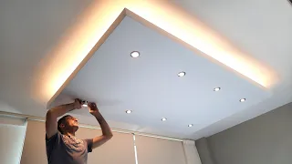 The easiest way to make a simple and beautiful gypsum board with paint and lighting