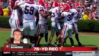 Georgia TE Brock Bowers 78 Yard TD vs South Carolina | 2022 College Football