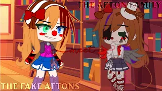 The Afton Family Meets The Fake Aftons || FNAF || Gacha Club