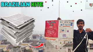 How To Make *BRAZILIAN PIPA KITE* Newspaper || Learn How to Make Brazilian Kite Step by Step