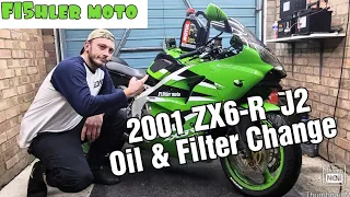 2001 ZX6R oil & filter change