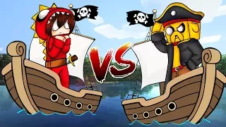 MINECRAFT: BARCO DE MIKECRACK VS BARCO DE RAPTORGAMER 😱⛵ ¡BATALLA NAVAL EN MINECRAFT!