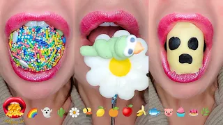 Satisfying ASMR Eating Emoji Food Challenge Fondant Tanghulu Mukbang 먹방