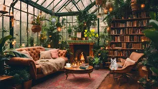 Reading Music ~ Beautiful Relaxing Music in Greenhouse Library. Fantasy Music Ambience for Read,Work