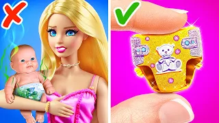 HELP, BARBIE NEEDS DIAPERS! 😨 *DIY Miniature Dream House For A Doll*