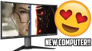 I GOT A CURVED MONITOR + EPIC NEW COMPUTER!! Lenovo Legion Y720 Cube