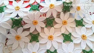 Crochet flower EASY pattern How to join motifs