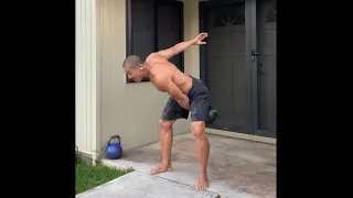 Day 245 FitPro Hawaii Workout - 24 kg. Kettlebell Snatch (ACTUAL SPEED)