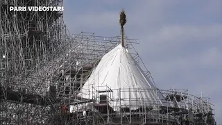 Chantier de reconstruction de la Cathédrale Notre Dame de Paris 15 février 2024 - Charpente couverte