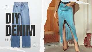 How to turn your old jeans into a denim maxi skirt! Zara inspired | Tijana Arsenijevic