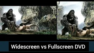 Widescreen vs Fullscreen DVD king Kong 2005 T-rex vs kong