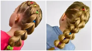 How To: PULL THROUGH BRAID with BRIGHT ELASTICS | Hair Tutorials|  Little girl hairstyles #29 #LGH