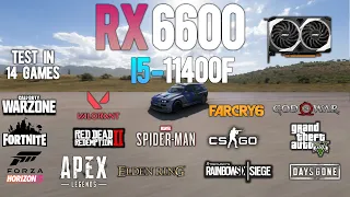 RX 6600 + i5 11400F : Test in 14 Games - AMD RX 6600 Gaming