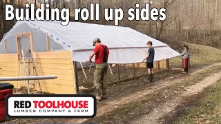 Making roll up sides on our hoop house for less than $50