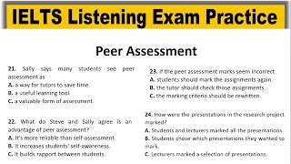 Peer Assessment listening test 2024 with answers | IELTS Listening Practice Test 2024 | Real Exam