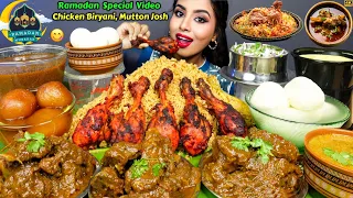 ASMR Eating Spicy Mutton Josh,Chicken Curry,Rice,Biryani,Leg Piece,Egg Big Bites ASMR Eating Mukbang