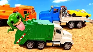 Машинки мусоровоз и Эвакуатор Игрушки для детей Garbage truck & tow truck for kids Cars Спецтехника